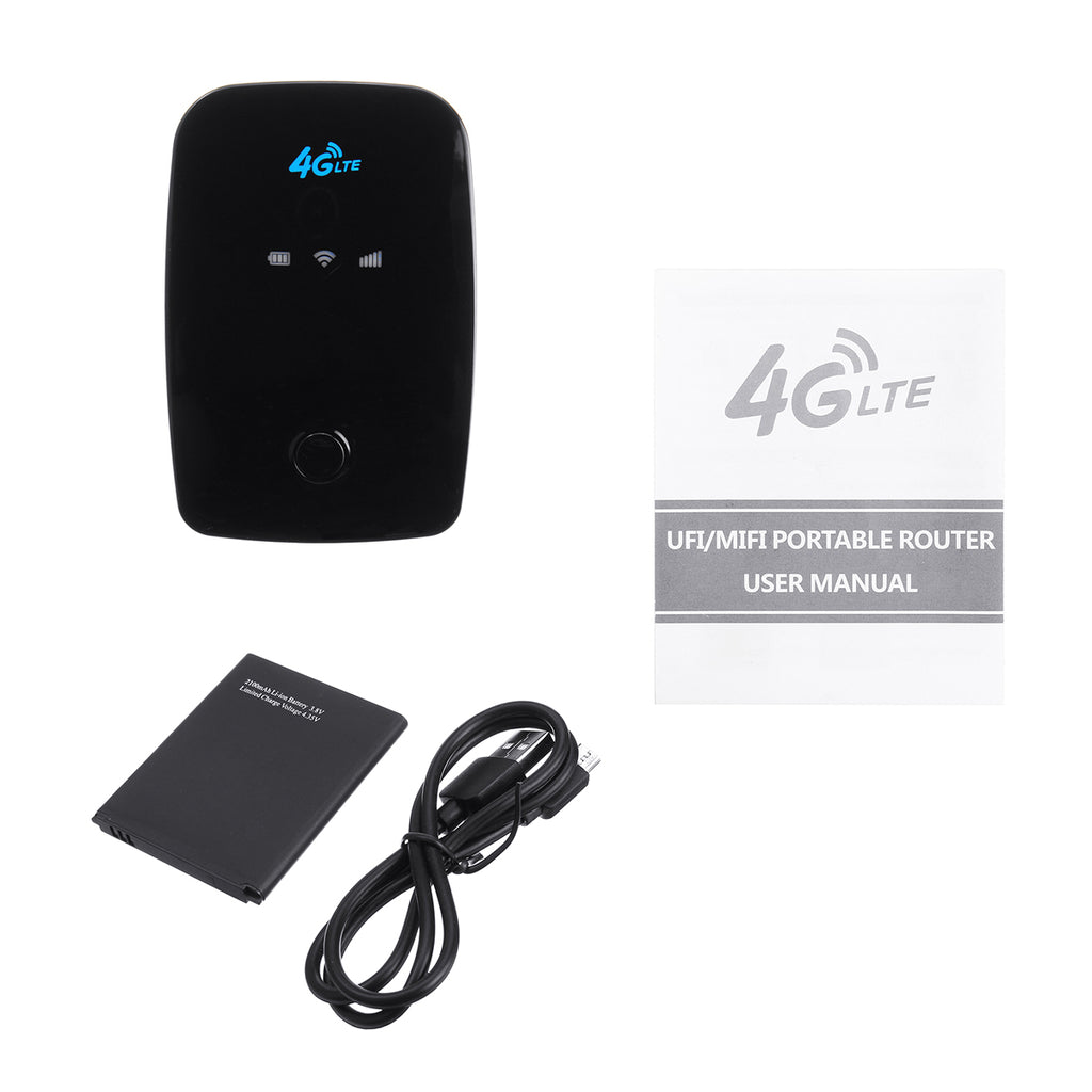 2100mAh Mini Portable Pocket 4G LTE Wifi Wireless Router 150Mbps Data Transmission Carte SIM for Smartphones, Tablets, PCs